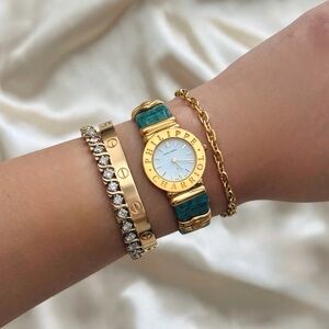 AUTHENTIC VINTAGE PHILIPPE CHARRIOL GREEN LEATHER WATCH